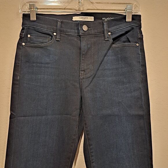 Fidelity Anthropologie Belladonna Women's Size 26 Mid Rise Bootcut Dark Jean NWT - Picture 3 of 13